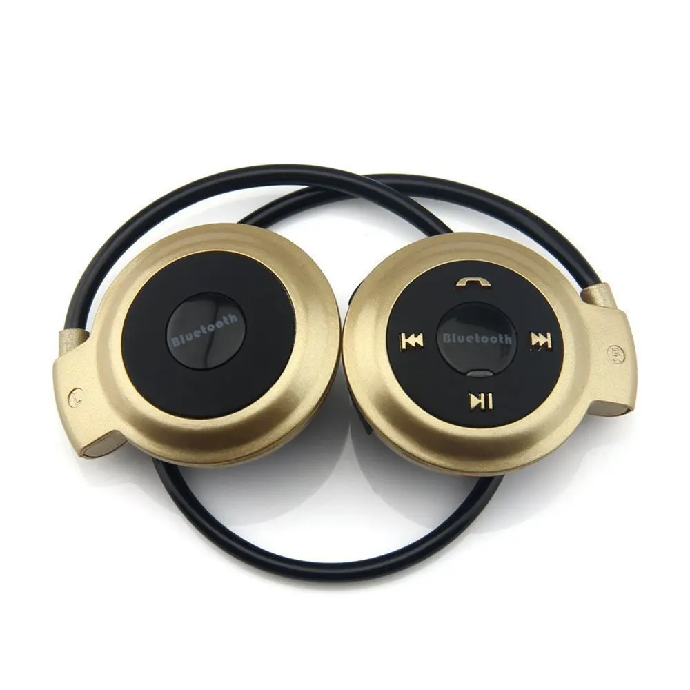 Золотой Умный MP3-плеер Bluetooth наушники Беспроводная Спортивная гарнитура MP3-плеер с fm-радио, стерео наушники TF карта MP3 - Цвет: Золотой