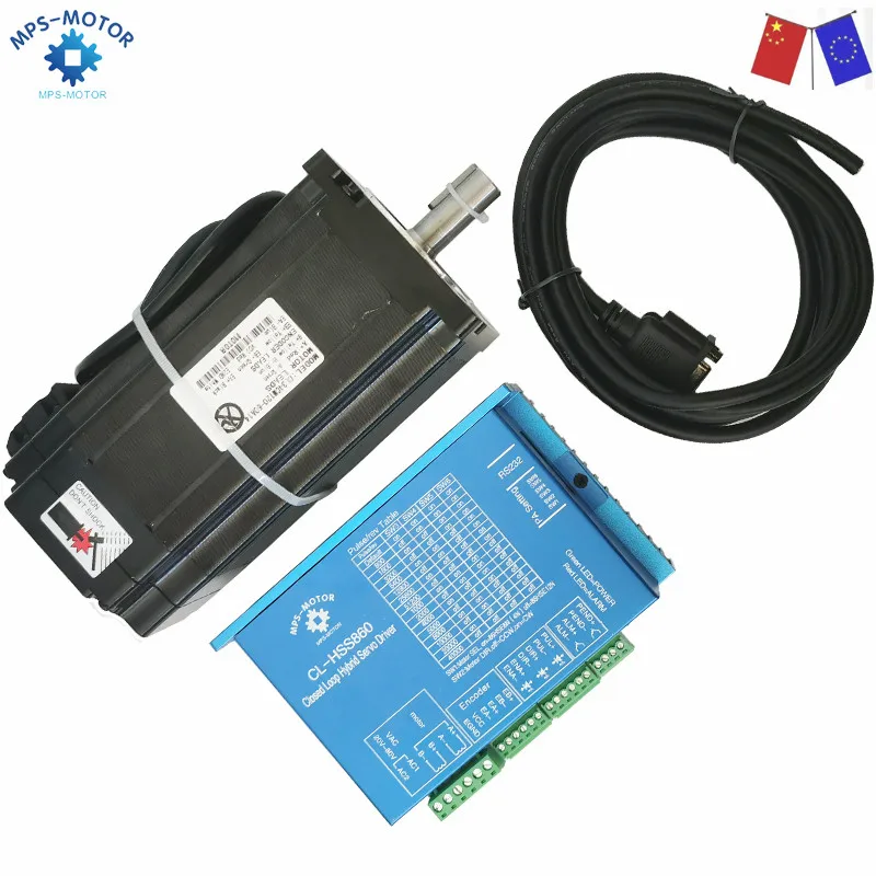 

Nema 34 12N.m Closed Loop Stepper Motor 6A 156mm + CL-HSS86H 60VAC 2 Phase Hybrid Step-servo Driver CNC Kits