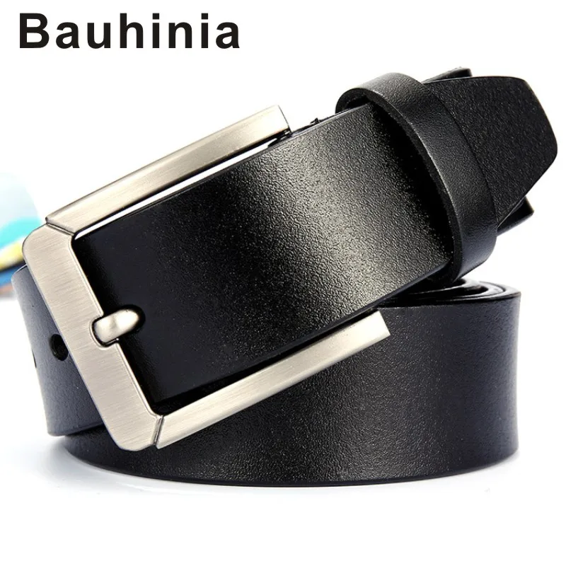 

Bauhinia brand four seasons leisure all-match pin buckle 105-125CM high-quality two-layer leather men's wide leather pants belt