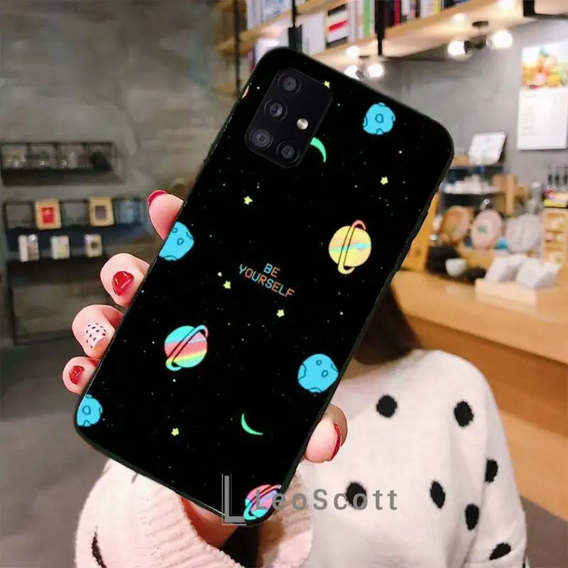 

Space Planet Stars Moon Spaceship Phone Case For Samsung A40 A50 A51 A71 A20E A20S S8 S9 S10 S20 Plus note 20 ultra 4G 5G