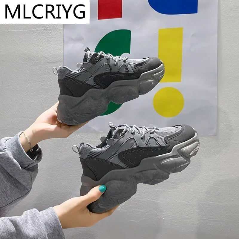

Autumn New Women Comfortable Walking Casual Shoes Women's 2021 Fashion Breathable Platform Vulcanized Women's Shoes Lace Sneaker