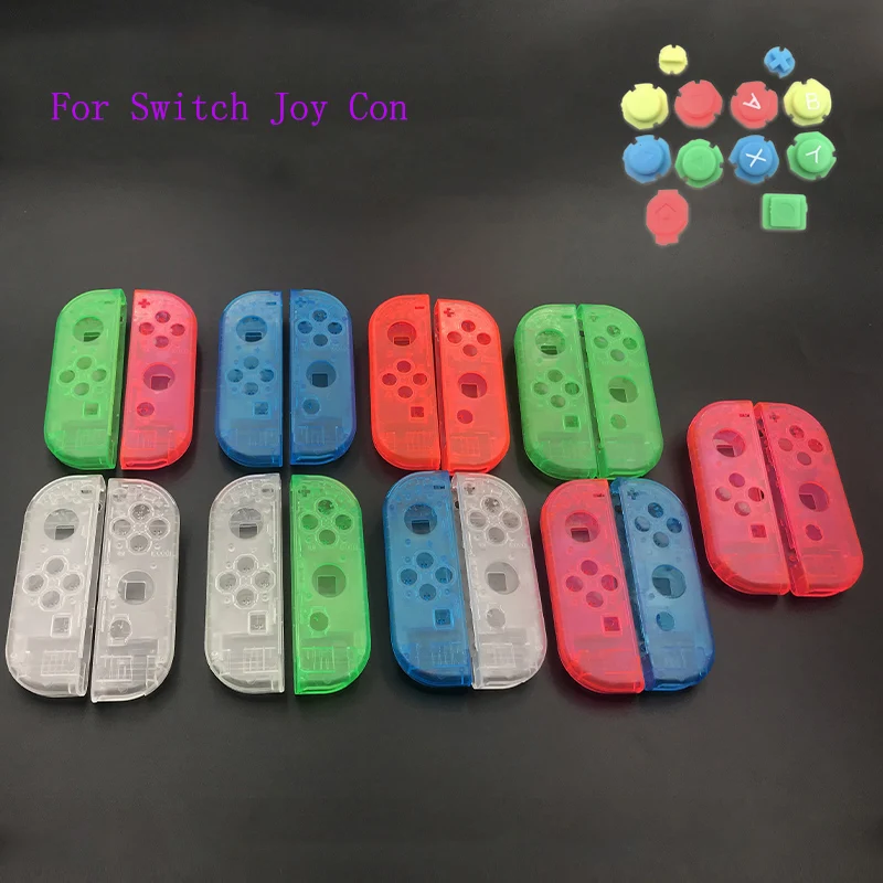 10 комплектов пластиковый чехол Joy Con для nintendo Switch, прозрачный пользовательский контроллер, цветные кнопки