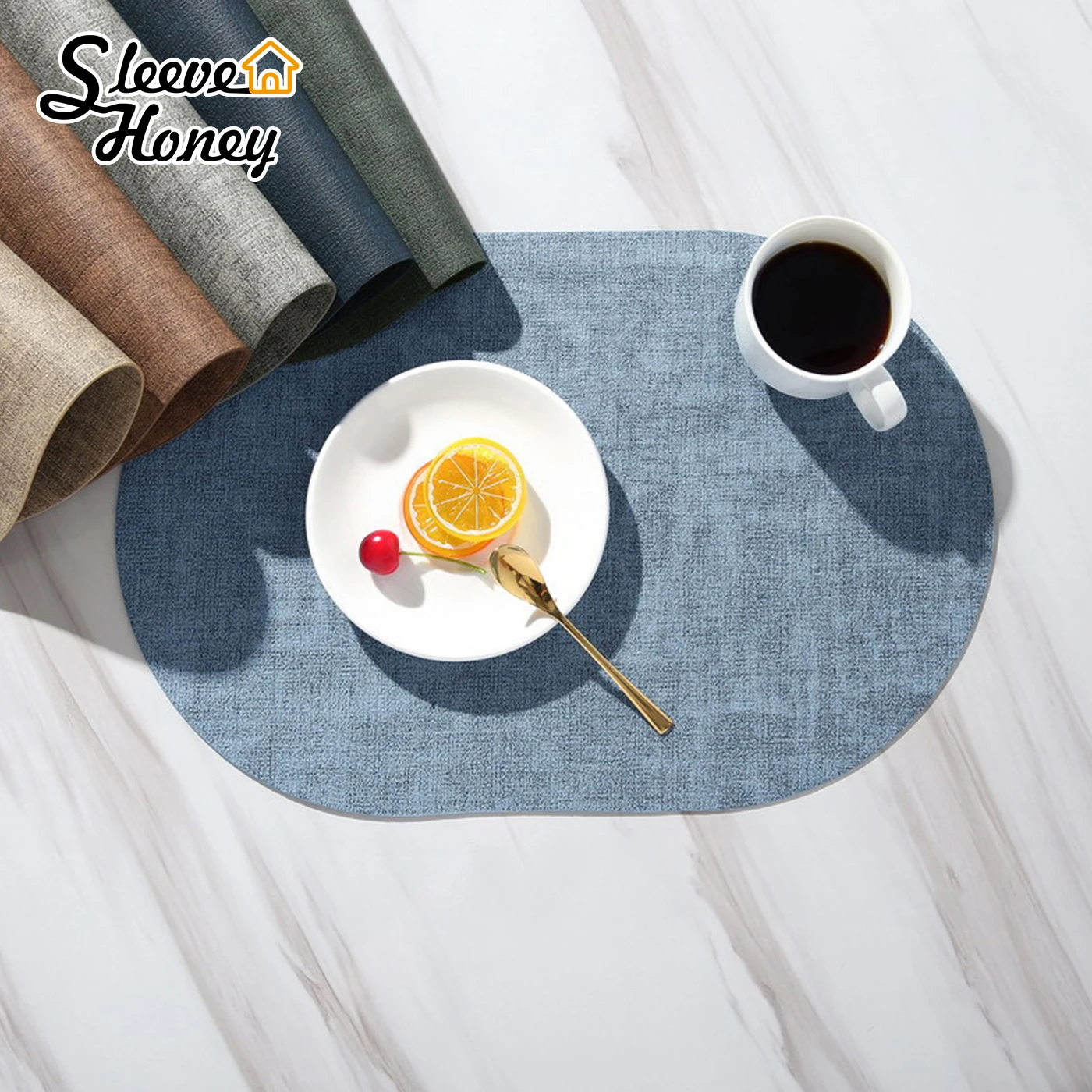 

Dining Table Placemat Nordic Table Mat Artificial Leather Home Insulation Waterproof Oilproof Fine Dine Decor Round Pad Kitchen