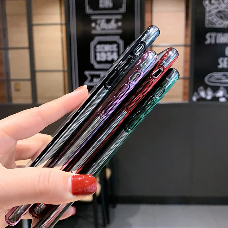 Мягкий чехол с золотым покрытием для Xiaomi Redmi Note 8 PRO 7A 6A 7 mi 9 CC9E K20 прозрачный из ТПУ