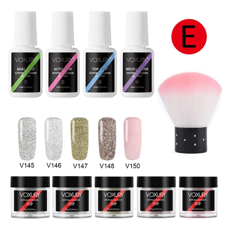 

Nail Dipping Powder Brush Top Base Coat Brush Saver Set Dip French Glitter Shinning Nails Glitter Manicure Kit K3NE