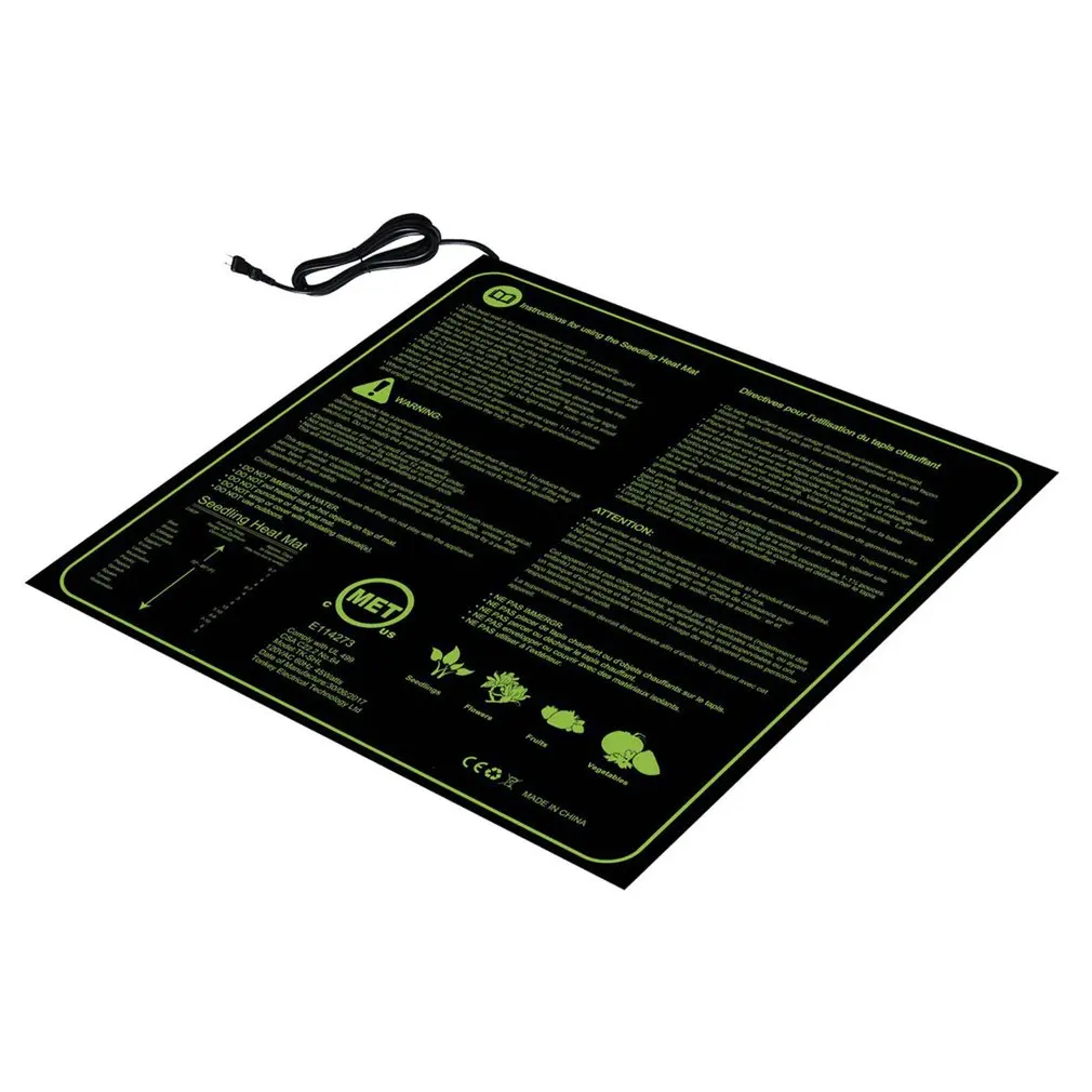 

Seedling Heating Mat 20x20 Inches Waterproof Plant Seed Germination Propagation Clone Starter Pad Garden Supplie