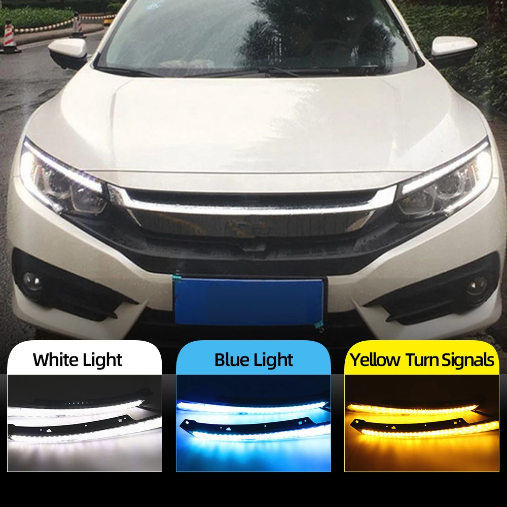 2 шт. для Honda Civic 2016 2017 2018 2019 2020 мигать светодиодный головной светильник бровей