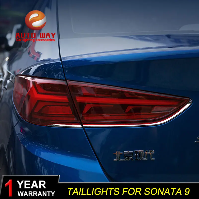 Автомобильный Стайлинг задние фонари фонарь чехол для hyundai Sonata 9 задних сигнальных огней, светодиодный Sonata фонарь задний светодиодный дневные ходовые огни