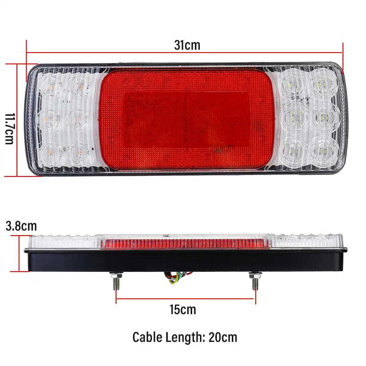 

New 12V 24V 3030 Right Side LED Car Truck Tail Light Taillight Rear Brake Light Turn Signal Indicator Lamp Trailer Lorry Bus