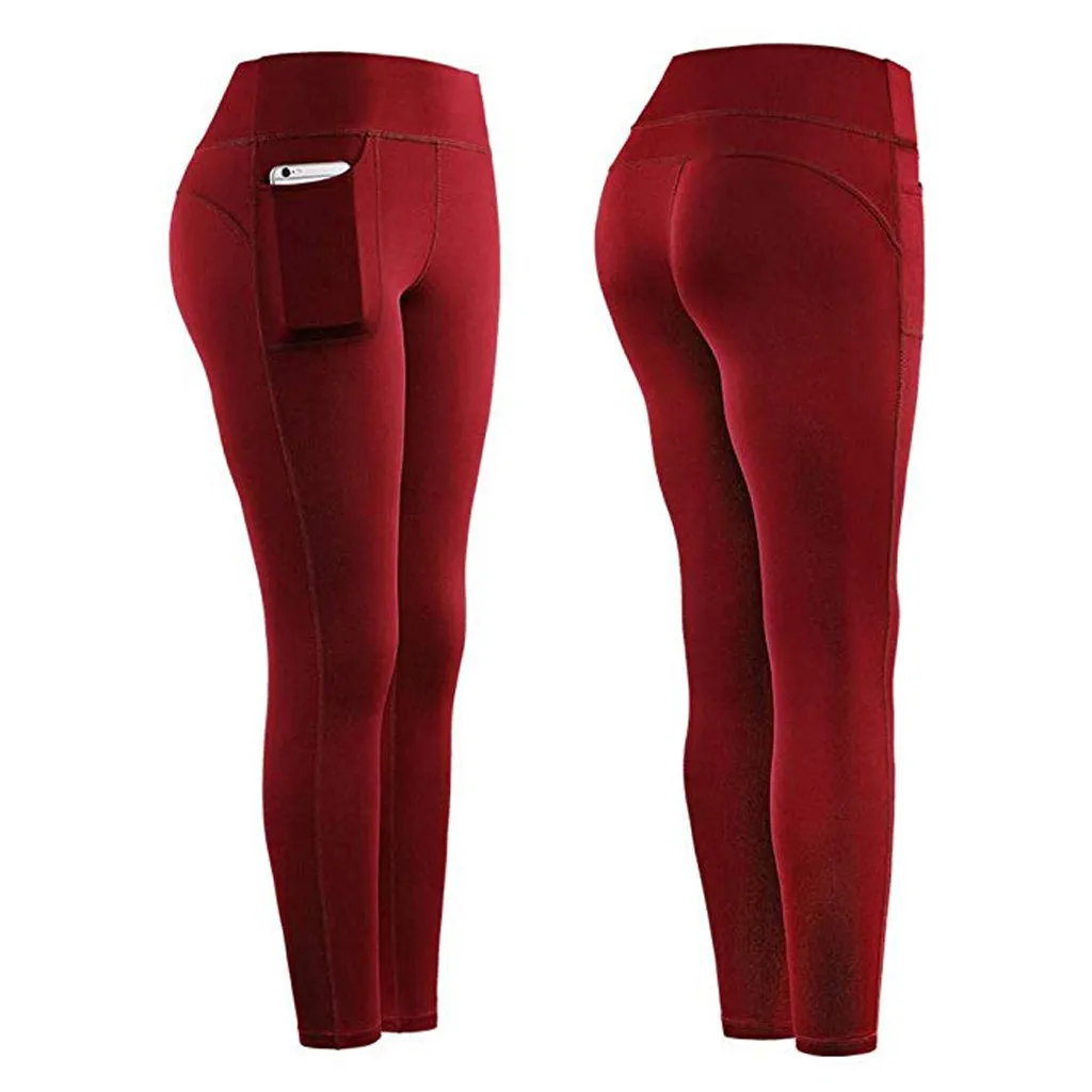 

SAGACE High Waist Leggings Women Quick-Drying Pockets Yoga Gym Clothing Hip Stretch Fitness Running Leggins High Quality