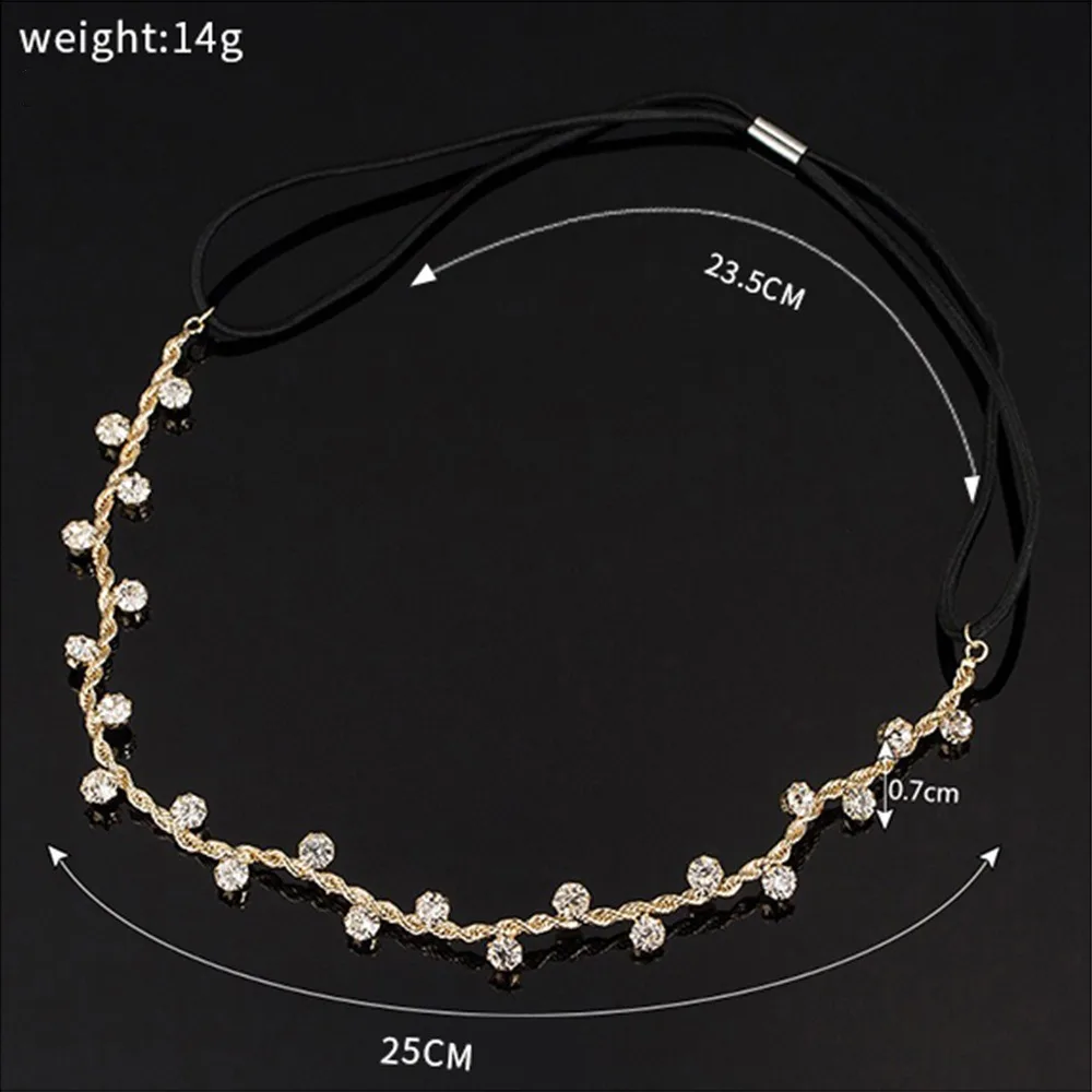 Простые корейские головные повязки Стразы с кристаллами Свадебные украшения для