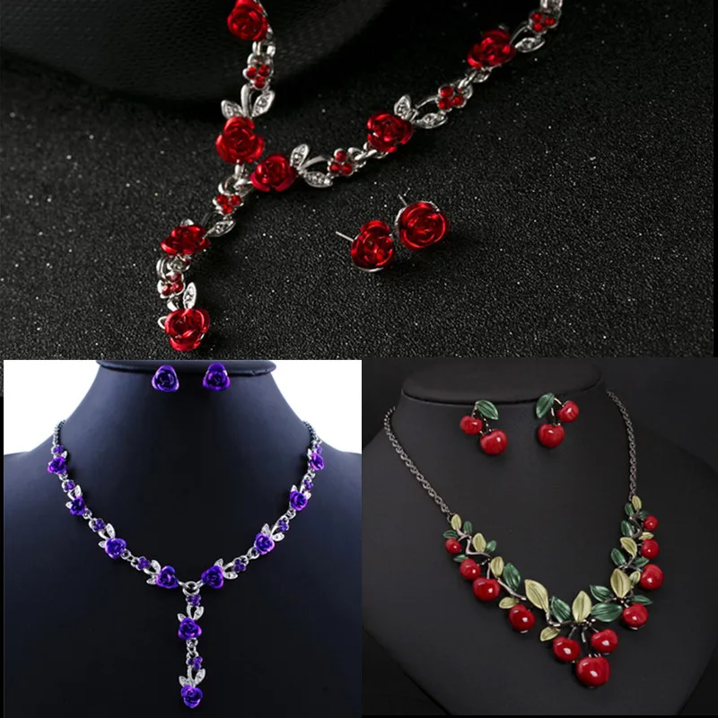 Набор украшений для женщин девушек модный дизайн милое Вишневое массивное