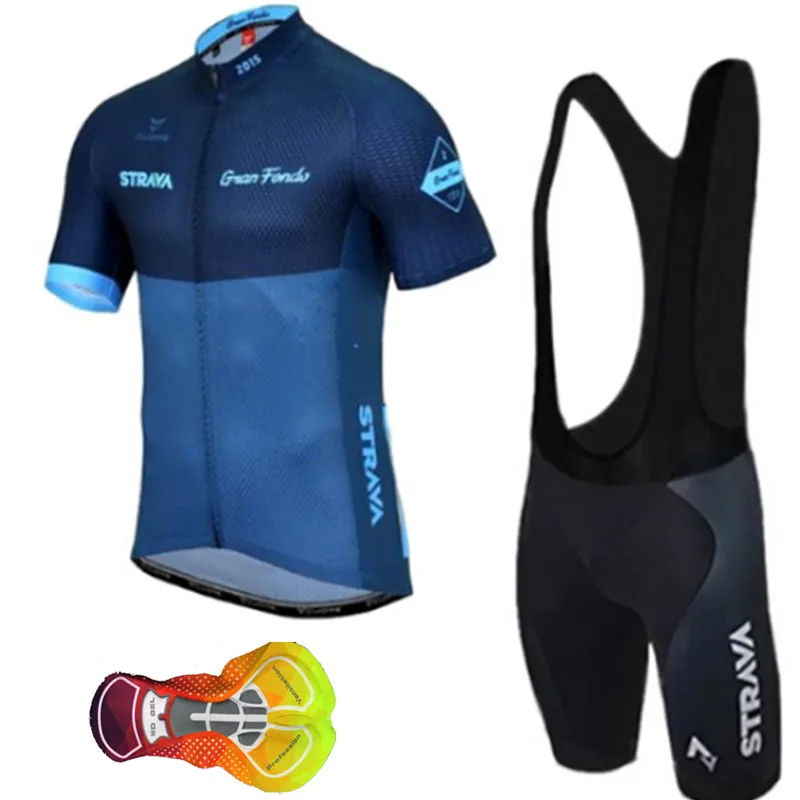 2019 Strava Велоспорт Джерси Мужской комплект быстросохнущая велосипедная Одежда для