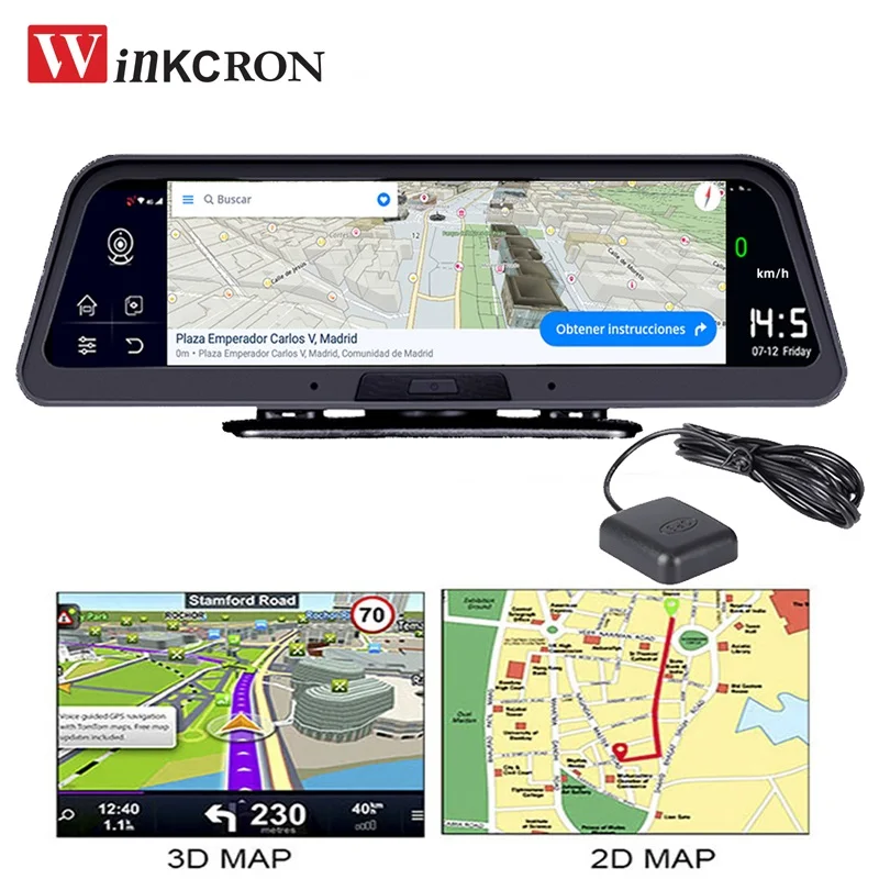 

10 inch IPS GPS Navigator 4G Rearview Mirror Android 8.1 DVR Camera FHD 1080P Dash Cam Video Recorder ADAS Parking Monitoring