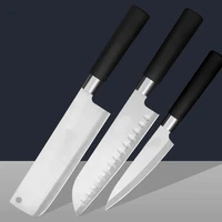 new 3 pieces kitchen set knives stainless steel slicing knife japan nakiri santoku chef knife meat fish knife cooking tools