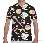 Мужская и женская футболка кремового цвета, с принтом по всей поверхности, для мальчиков и девочек, летние футболки с коротким рукавом