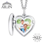 AILIN персонализированные фото сердце медальон ожерелье женщин 925 стерлингового серебра любовь пользовательские фото, ожерелье ювелирные изделия рождественские подарки
