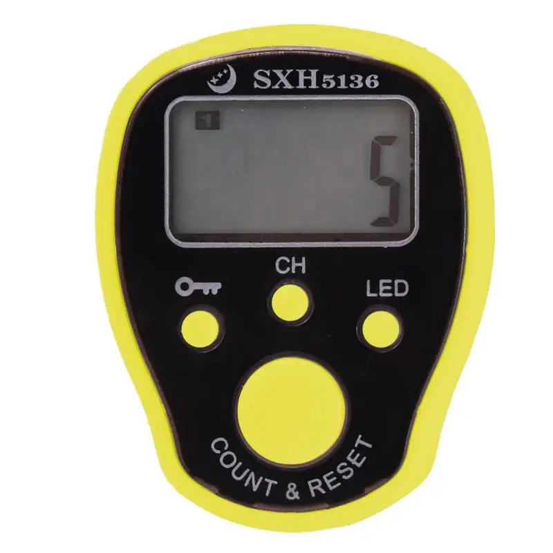 0-99999 Electronic Digital Counter Mini LCD Hand Held Finger Ring Night Luminous Tally Five Channels w/Locking Function Counter