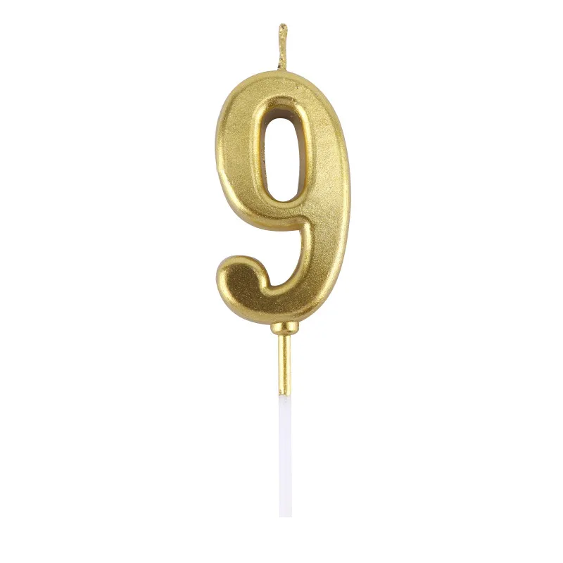 gold 9 Cakelove 1 шт счастливое украшение для именинного торта золотые свечи с цифрами украшение для торта ко дню рождения для принцессы конфеты бар Детские Вечерние - Цвет: gold 9