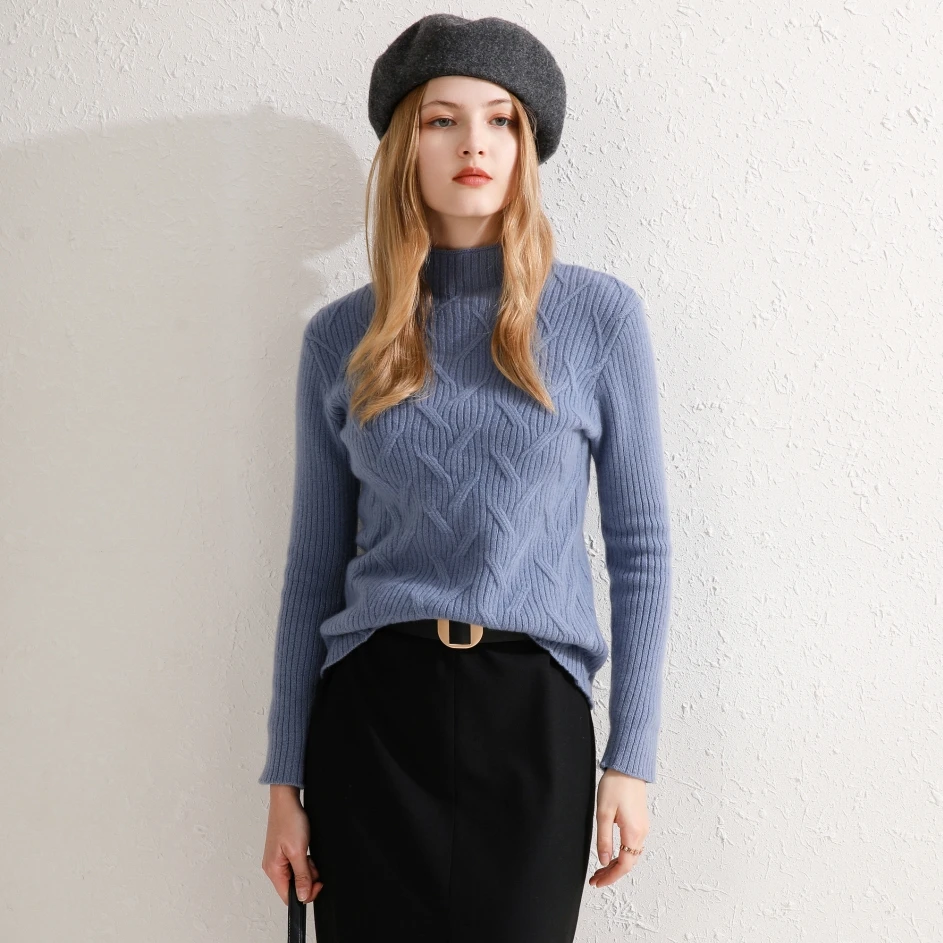 

thick turtleneck sweater for women pattern natural real 100 wool sweater warm pullover long sleeves casual fashion ladies blouse