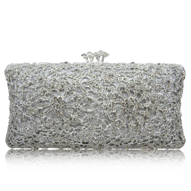 

Ажурный клатч с кристаллами и цветочным рисунком, женский клатч с бриллиантами, Свадебный клатч, платье подружки невесты, женская сумочка-к...