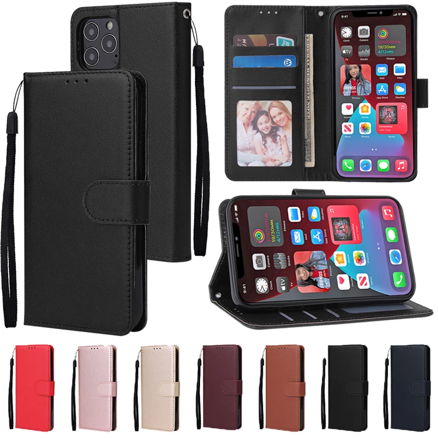 

Leather Flip Phone Case For iPhone 11 12 Pro Max 8 7 6 6S Plus 5 5S SE 2020 For iPhone XS Max X XR Phone Stand Cover Bags