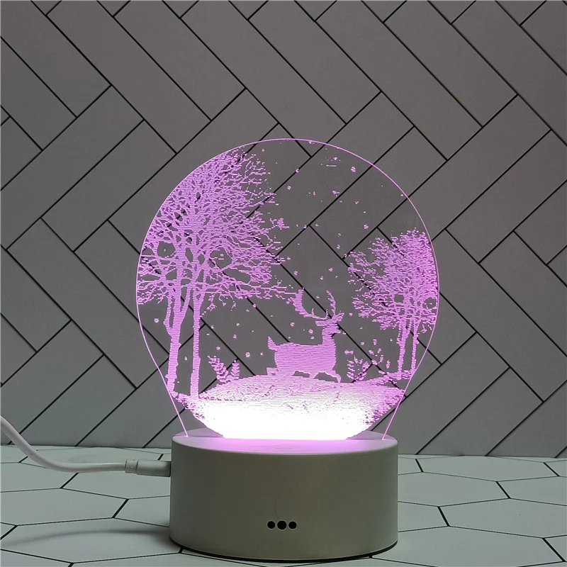 Романтический 3D ночник с колесиком обозрения 7 цветов сенсорный градиент