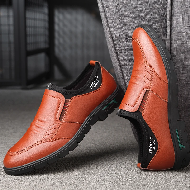

Spring Summer 2021 New Men's Soft-soled Casual Leather Shoes Cover Foot Odor-proof Breathable Leather Shoes