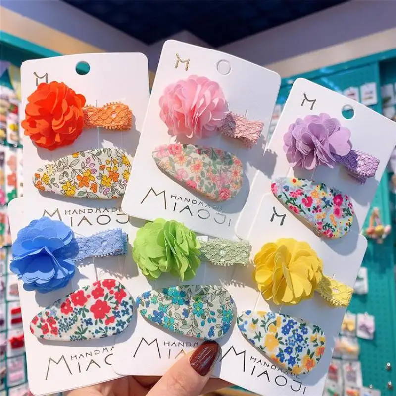 

Small Flowers Hair Pins Girls Hair Accessories 2 Piece Hair Grips Kids Barrettes Children Hair Styling Tools Hairpin Bb Clip
