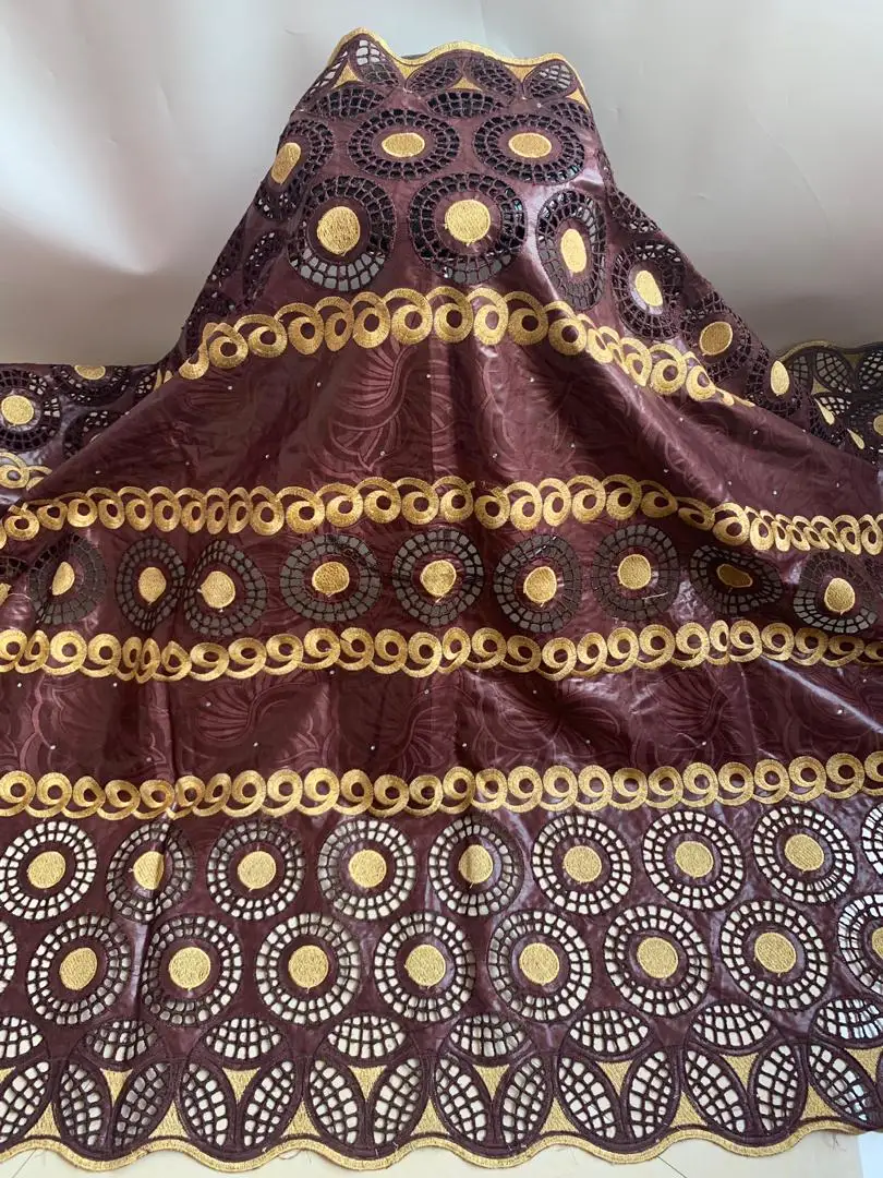 5yards african bazin riche fabric cotton dry brode lace nigerian guinea brocade high quality | Дом и сад