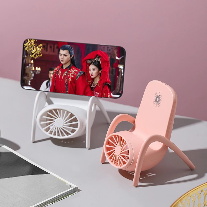 

Desktop Desktop Small Fan USB Charging Detachable Mobile Phone Holder Electric Fan 3-speed Adjustable Silent Cooling Fan