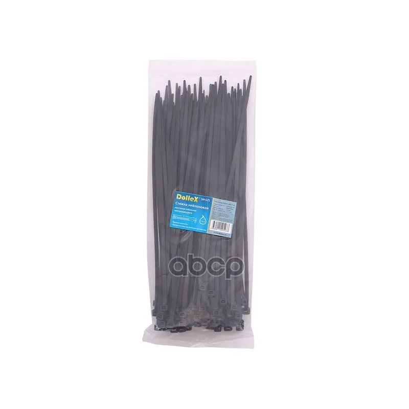 Хомут Стяжка 5х250 Нейлоновая (Уп. 100 Шт.) Черный DOLLEX арт. SN-525 | Автомобили и мотоциклы