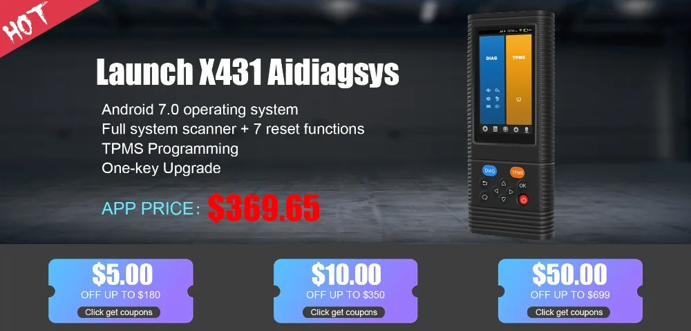 Launch X431 AIDIAGSYS полная система OBD2 сканер ABS DPF Сброс масла TPMS Программирование OBD2 автоматический сканер PK MK808 автомобильный диагностический инструмент