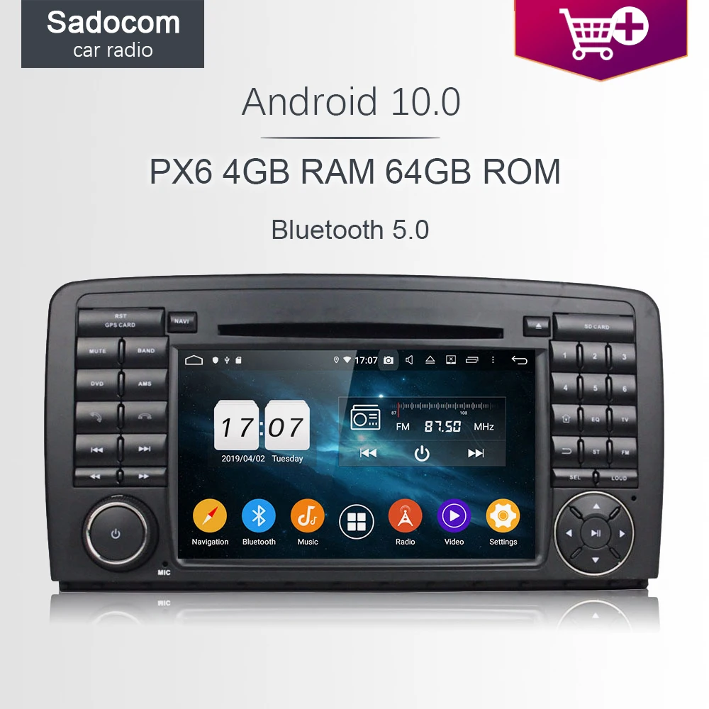 PX6 2 din Android 10 0 автомобильный Радио dvd плеер 4 Гб ОЗУ + 64 ПЗУ радио GPS ГЛОНАСС для Benz W251