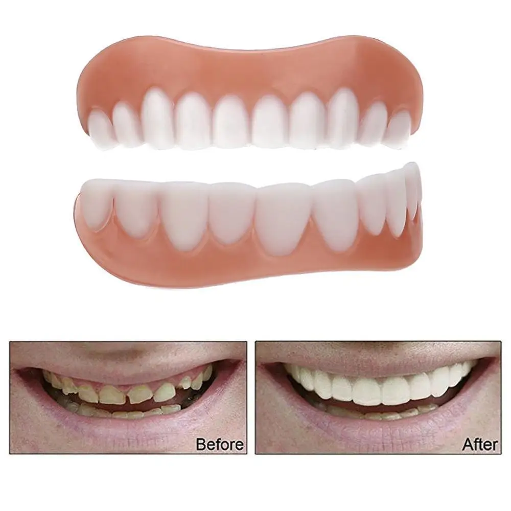 1 Set Smile Denture Cosmetic Teeth Comfortable Veneer Cover Whitening Snap On | Красота и здоровье