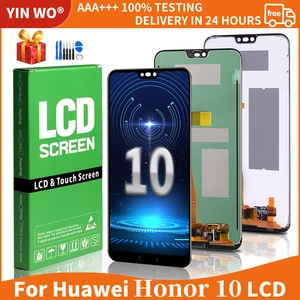 5 84for huawei honor 10 lcd screen with fingerprint display touch original mobile phone parts replacement free global shipping