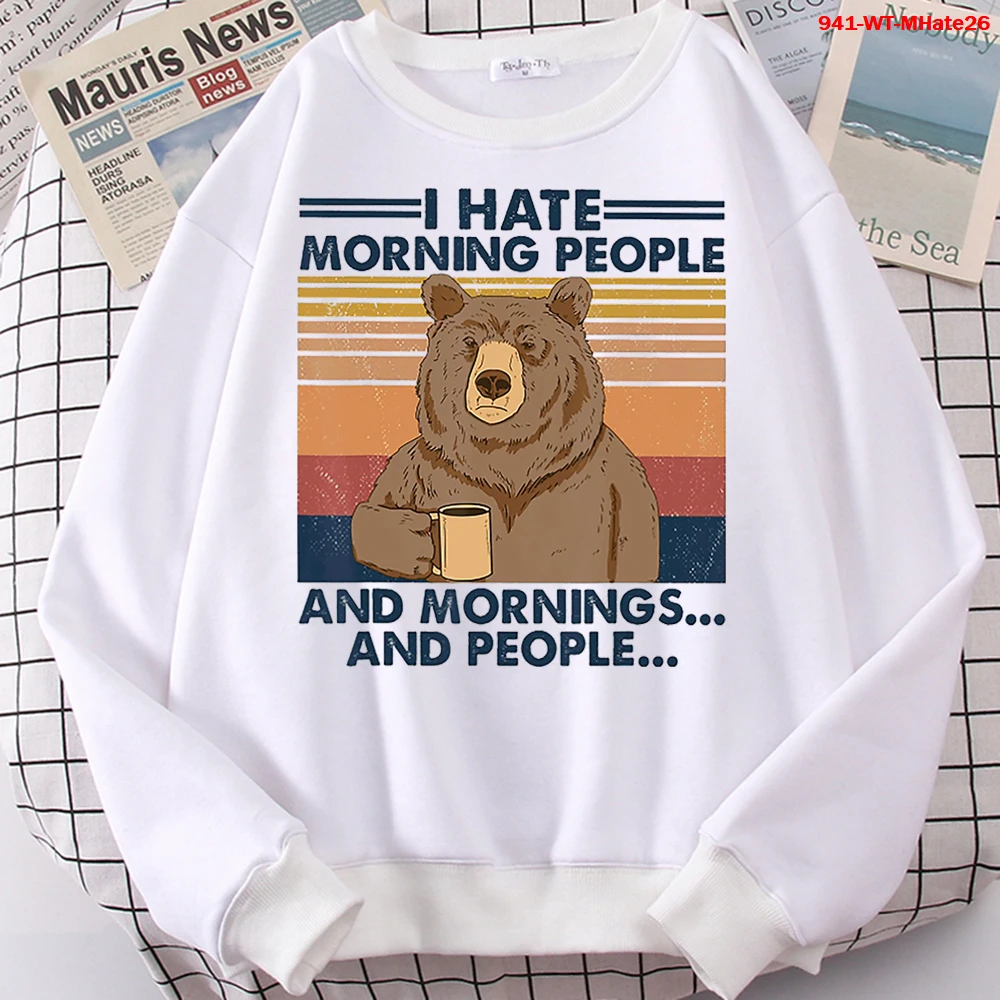 

Свитшот с изображением медведя, модная толстовка с мультяшным принтом, повседневная женская и мужская толстовка с длинным рукавом в стиле Х...