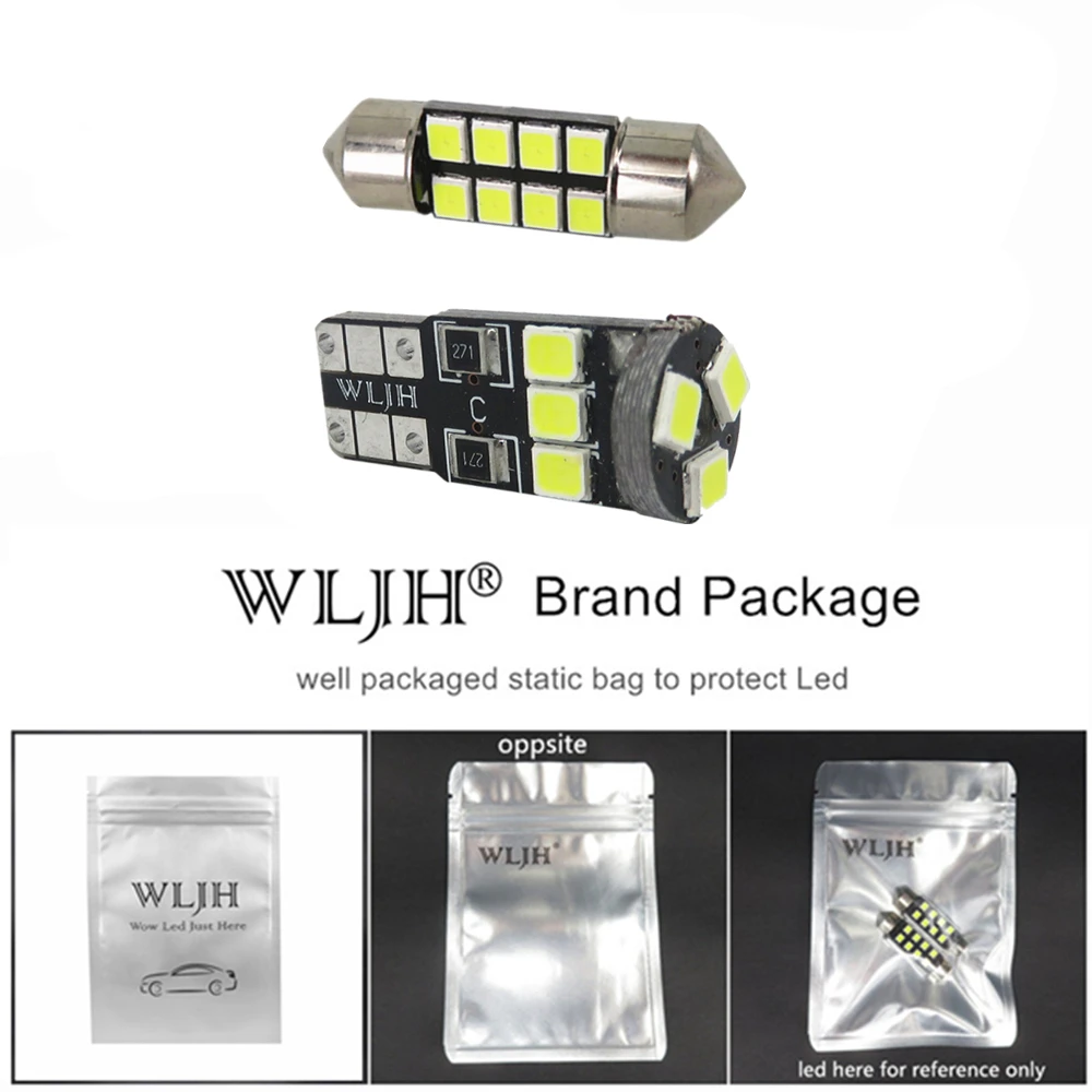 

WLJH 6x Pure White Ice Blue DE3175 T10 Led Bulb Car Led Interior Light Package For Honda CRV CR-V 1997 1998 1999 2000 2001