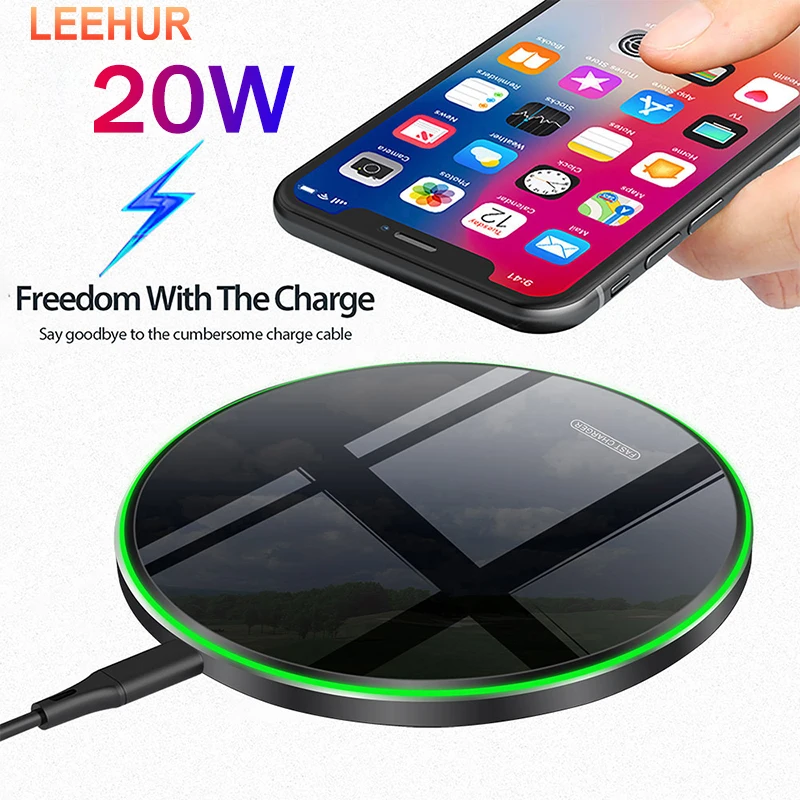 

20W Fast Wireless Charger For iPhone 12Pro Max Mini Qi Chargers For Huawei Samsung S10 S9 8 Induction Wireless Charging Pad Dock