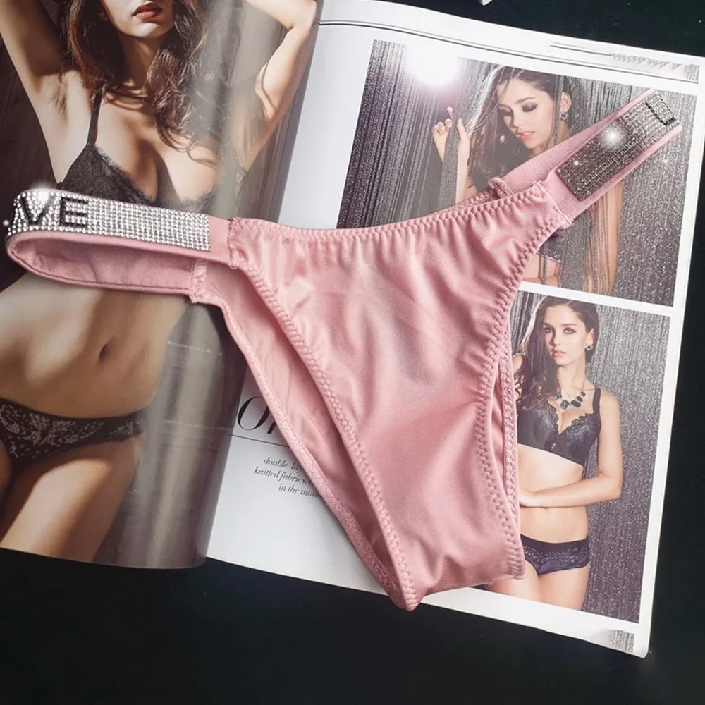 Сексуальные женские трусики с украшением в виде кристаллов Стразы нижнее белье