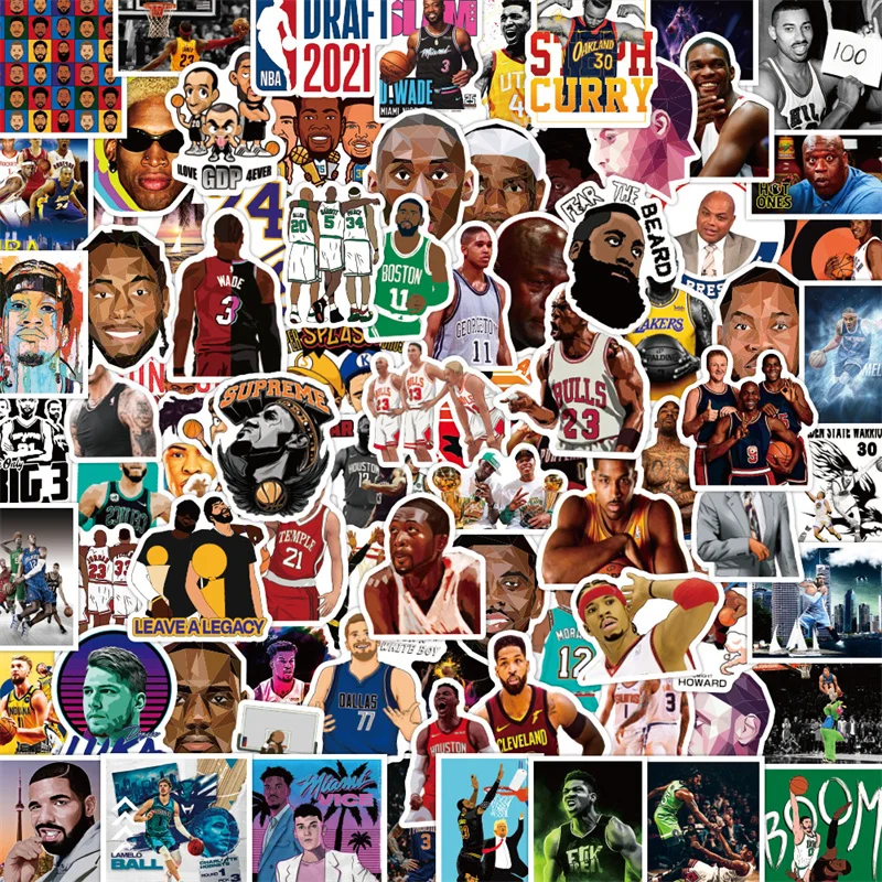 

100Pcs Nba Kobe Stickers Black Mamba Anime Sticker Laptop Pvc Waterproof Graffiti Decals Kids Classic Toys Gifts