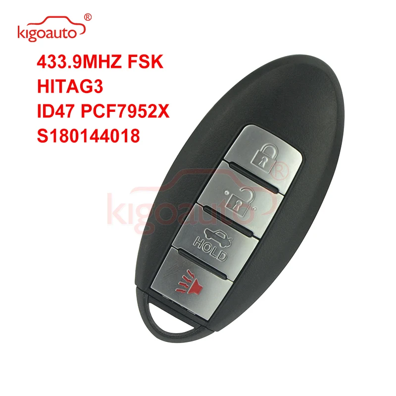 Смарт ключ Kigoauto KR5S180144014 4 кнопки 433 9 МГц FSK HITAG 3 ID47 PCF7952X для Nissan Altima 2013 2014 2015|Ключ от