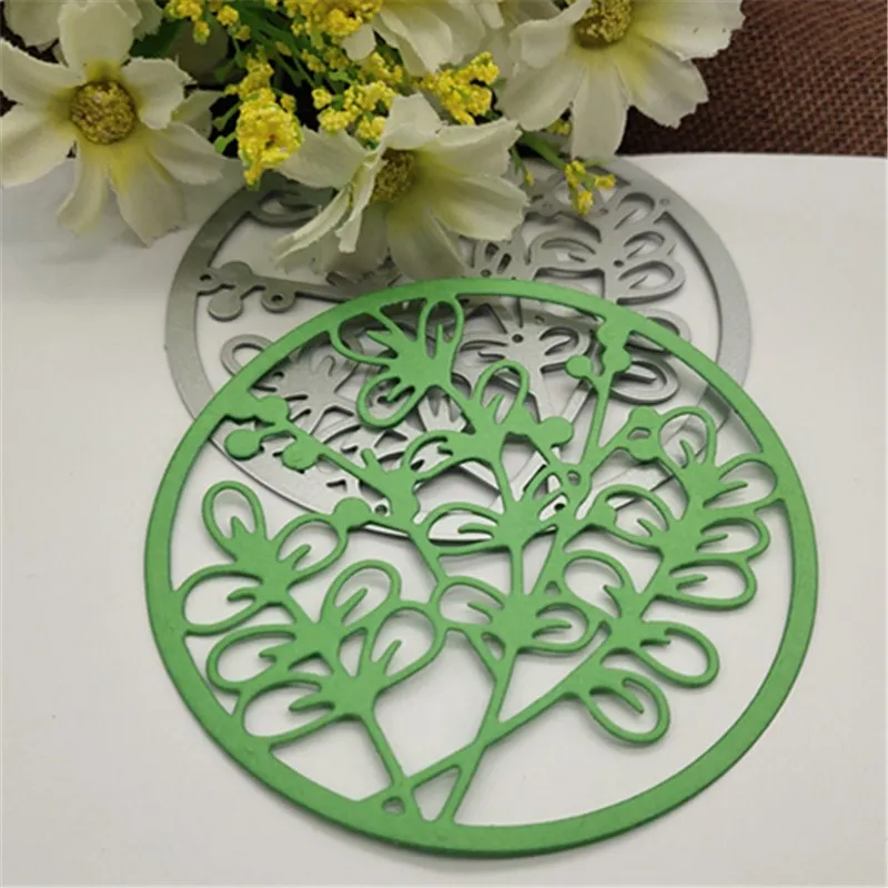 Красивая круглая металлическая высечка с цветами штамповка Тиснение Карточка