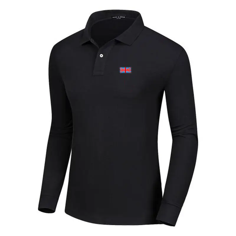 

Spring Autumn New Men's 100% Cotton High Quality Long Sleeve Polos Shirt Casual Brand Polos Fashion Lapel Men's Top Pullover