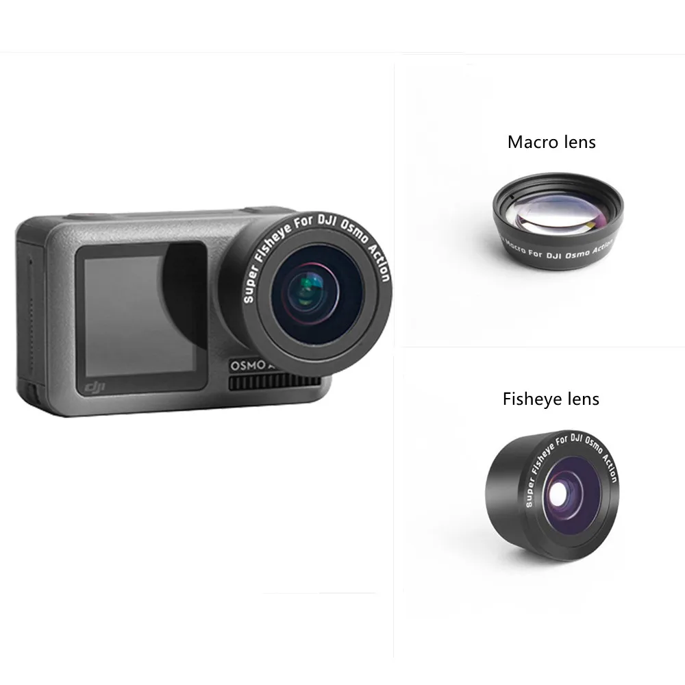 

Fisheye Lens Macro Lens for DJI OSMO Action Optical Glass Anti-shake Portable HD Protection 15X Zoom Sports Camera Accessories