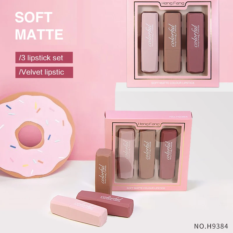 Hengfang Очаровательная цветная туманная губная помада в коробке матовая легко