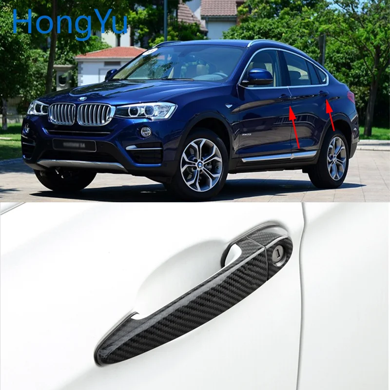 

Для BMW x4 F26 xDrive 28i 20i 35i M40i 2014-2018 Авто Реальные углеродного волокна рамка дверной ручки крышка-наклейка для салона Аксессуары