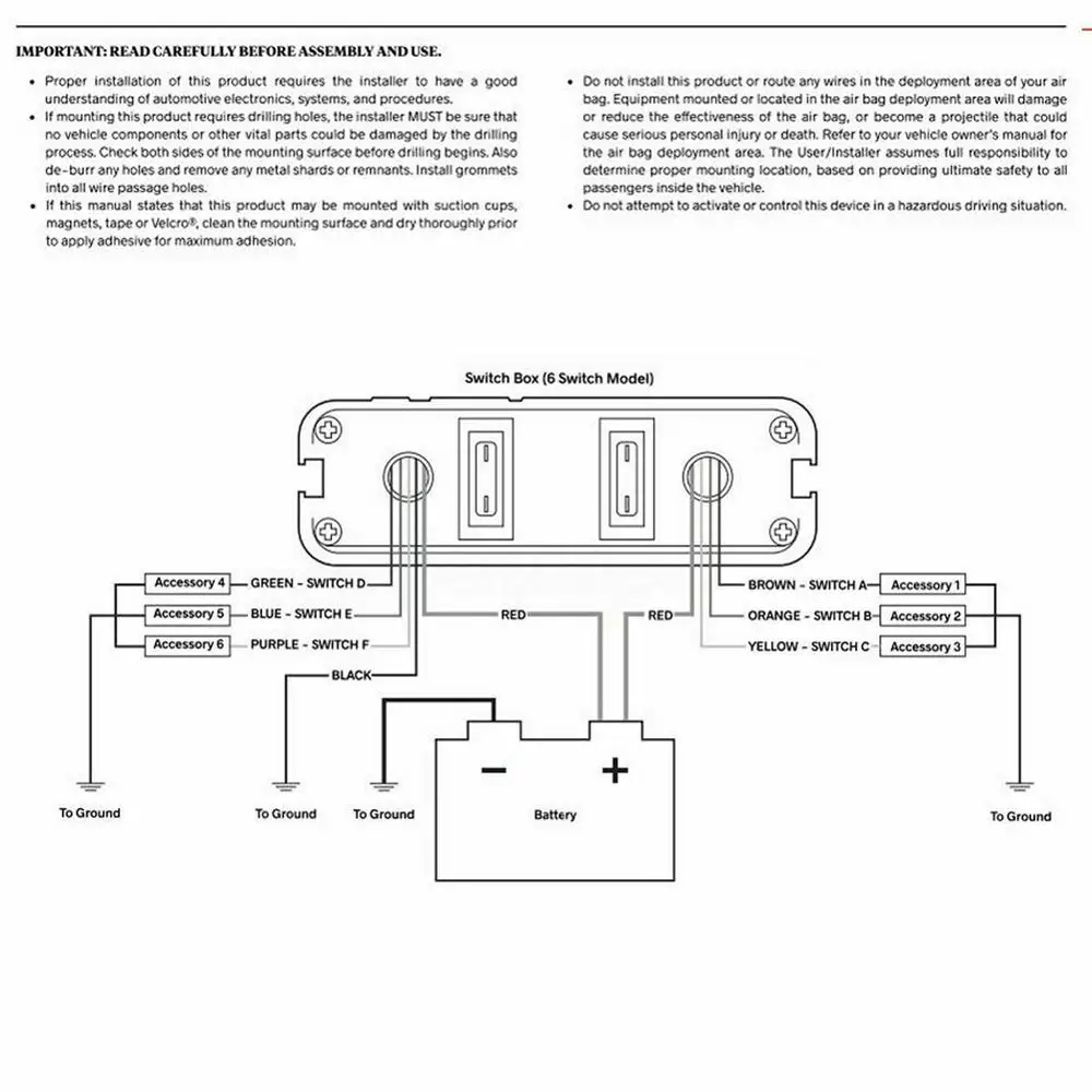 Универсальная панель переключателя с 6 клавишами прочный алюминиевый тумблер