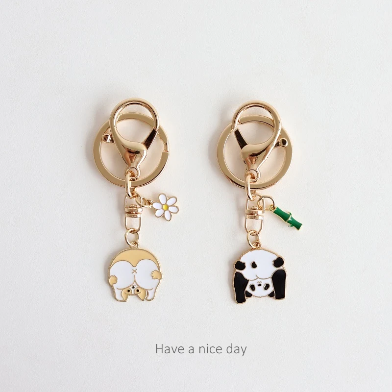 

Anime Cartoon Corgi Keychain Car Key Chain Accessories Airpods Pendant For Clothes Backpack Panda Keyring Phone Charm Gift