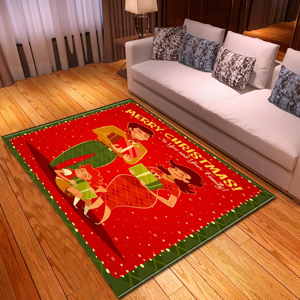 Creative Xmas party 3D Printed Carpet Hallway Doormat Bath Kitchen Absorb Water Anti-Slip Mat/Rug christmas decorations for home | Дом и сад